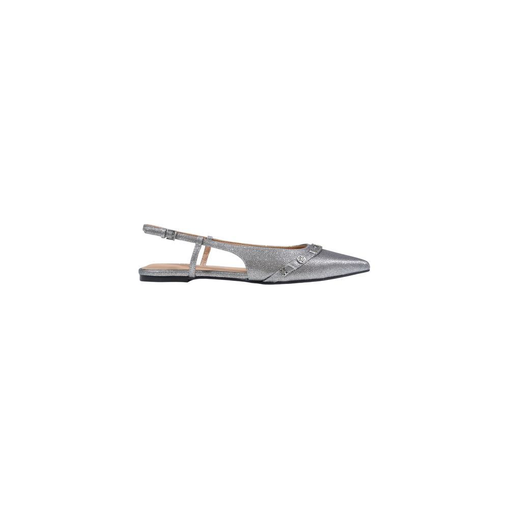 Gray Polyester Platform Pumps