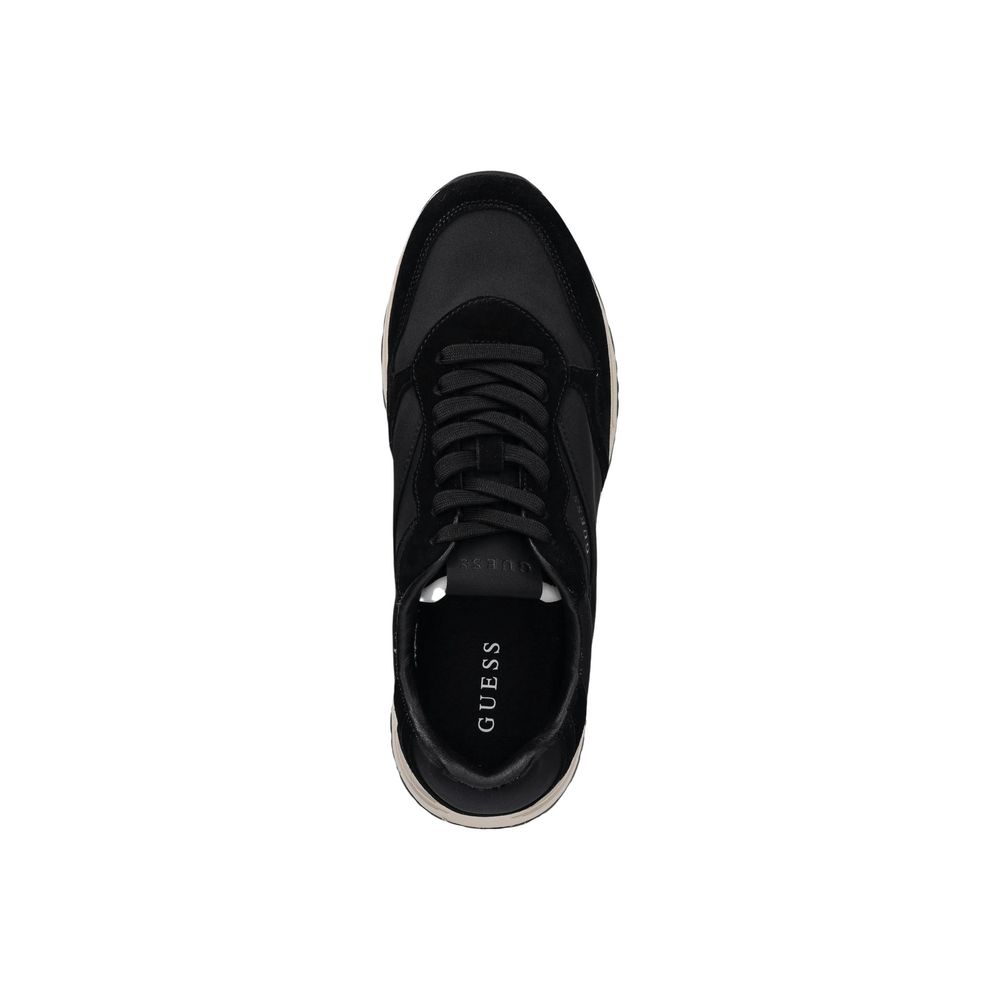 Black Polyester Athletic Sneakers