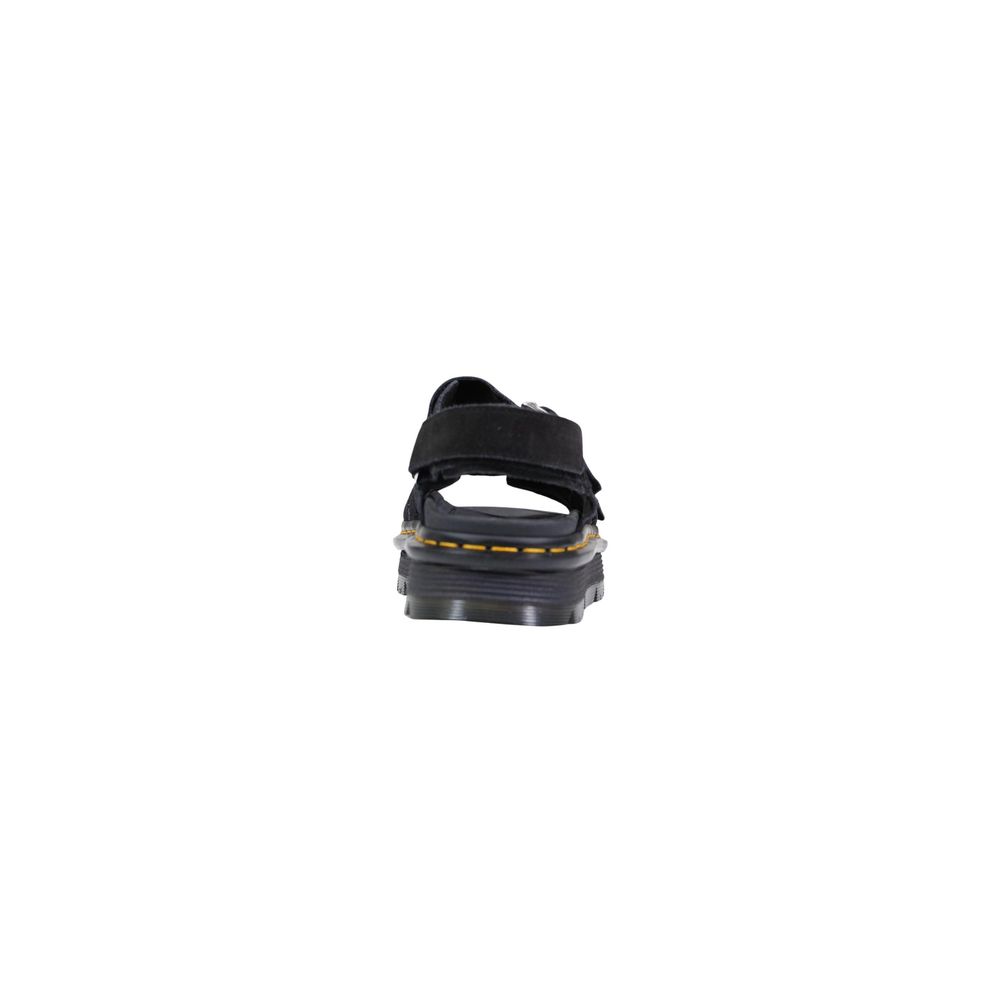 Black Leather Flat Sandals