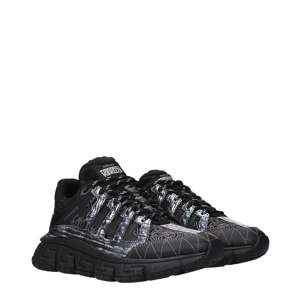 Black Fabric Athletic Sneakers
