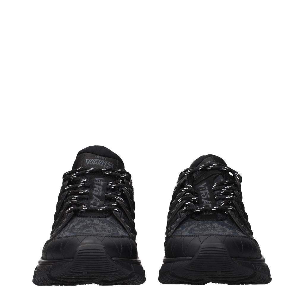 Black Fabric Athletic Sneakers