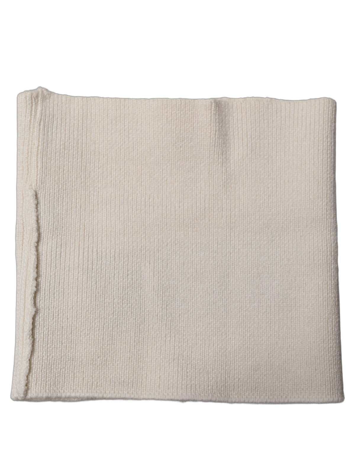 Men White Polyester Knitted Neck Warmer Scarf
