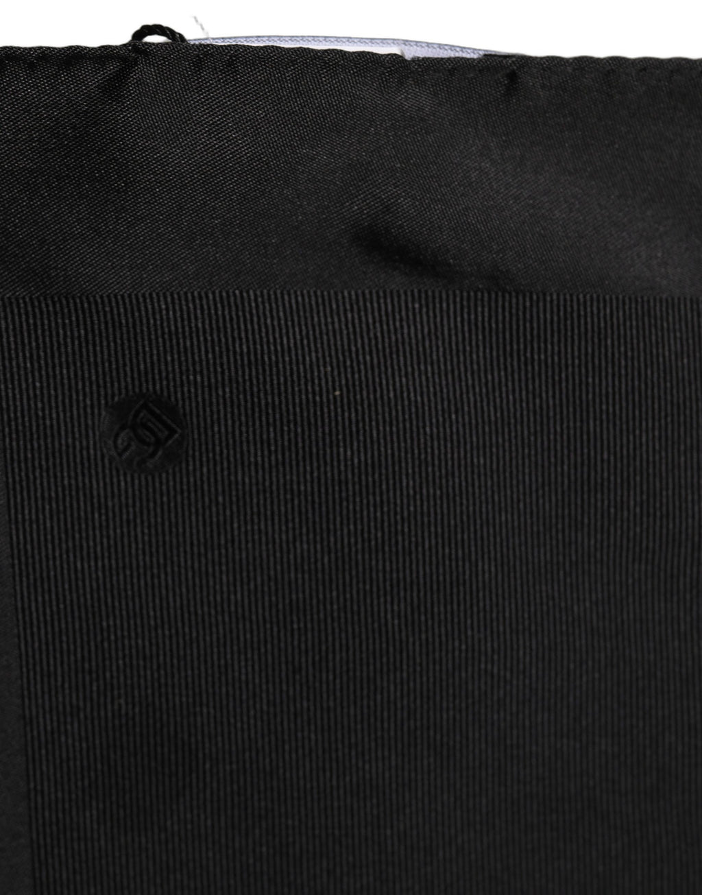 Black Silk Square Handerkerchief Pocket Scarf