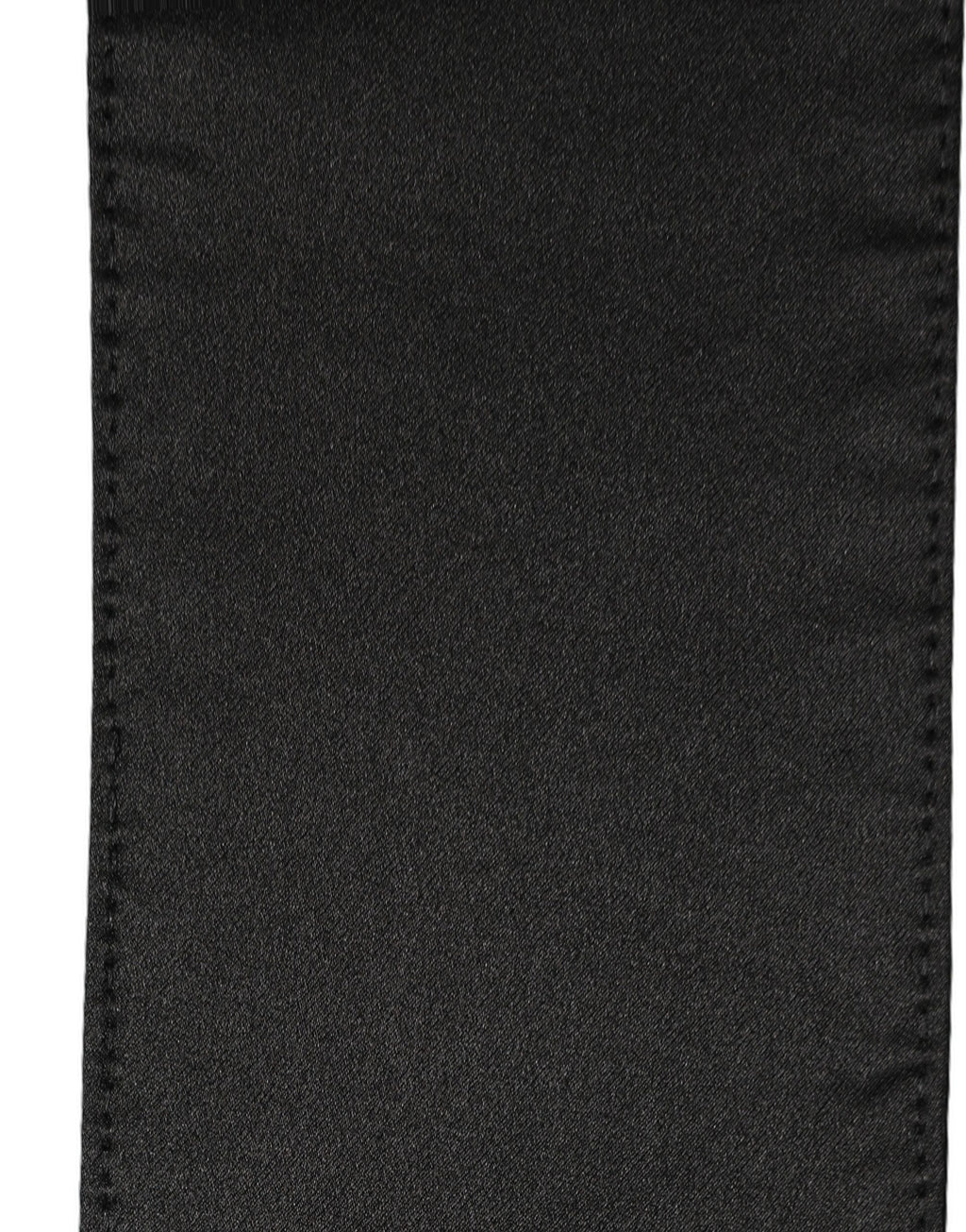 Black Satin Silk Skinny Fringed Shawl Scarf