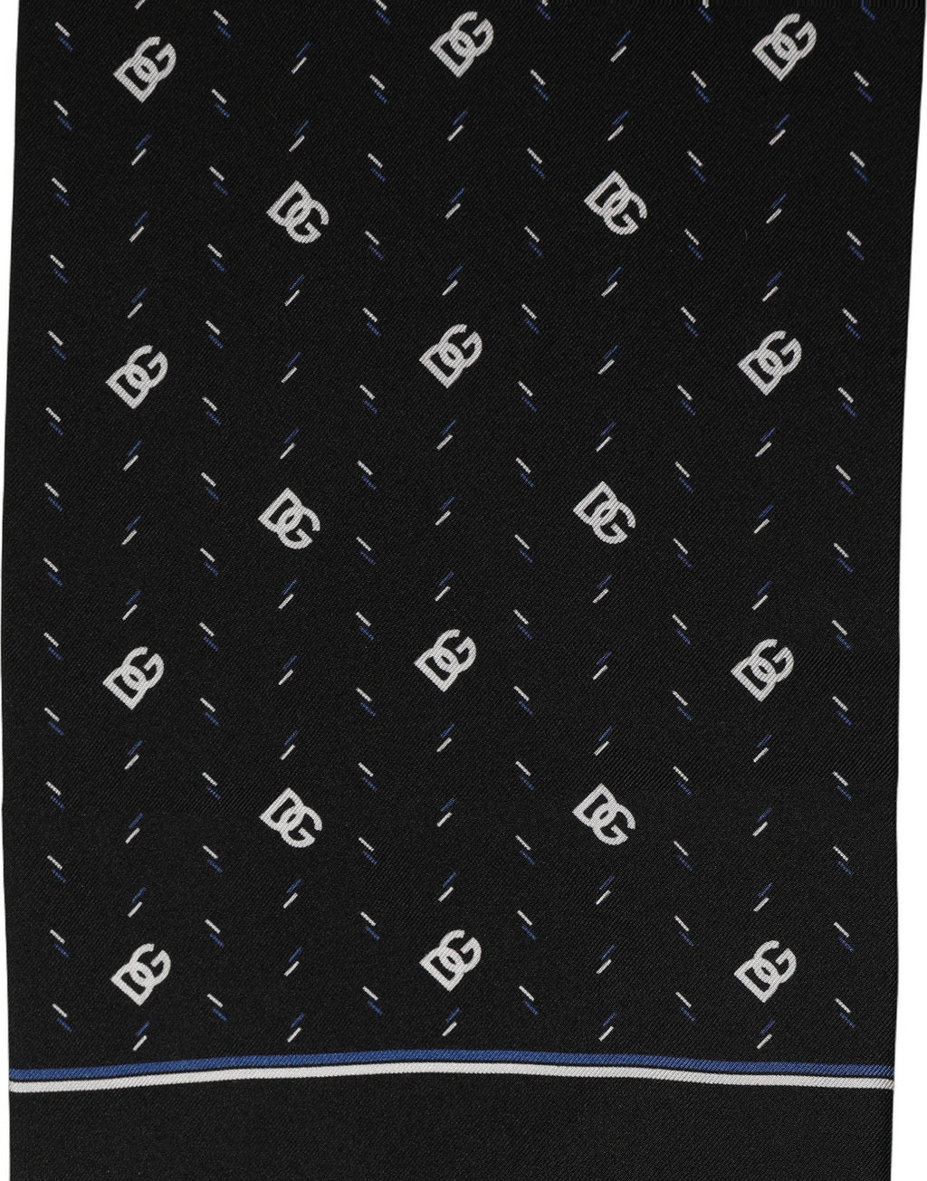 Black Silk DG Logo Men Fringed Shawl Scarf
