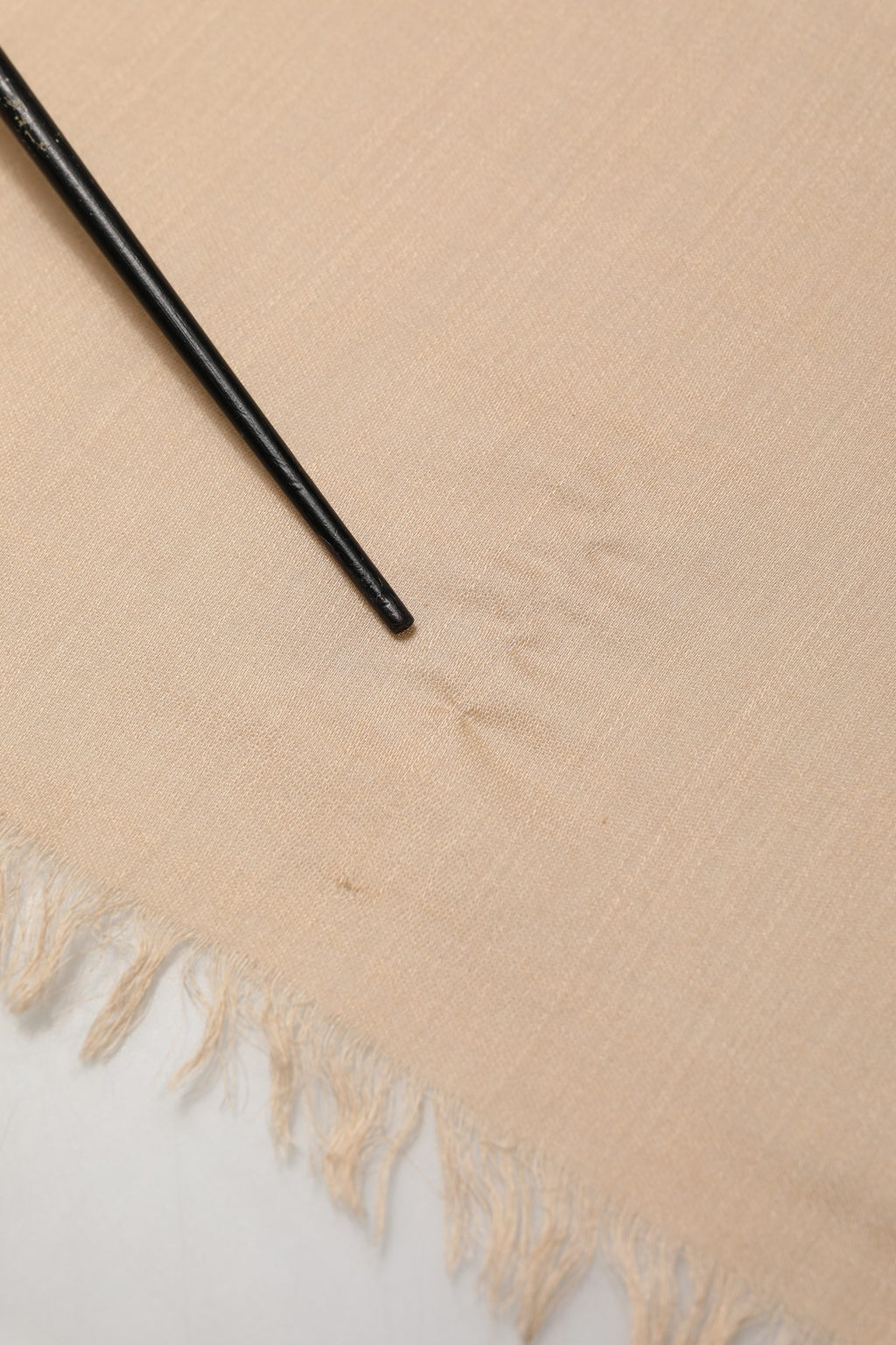 Beige Silk Wool Fringed Men Lace Stole Scarf