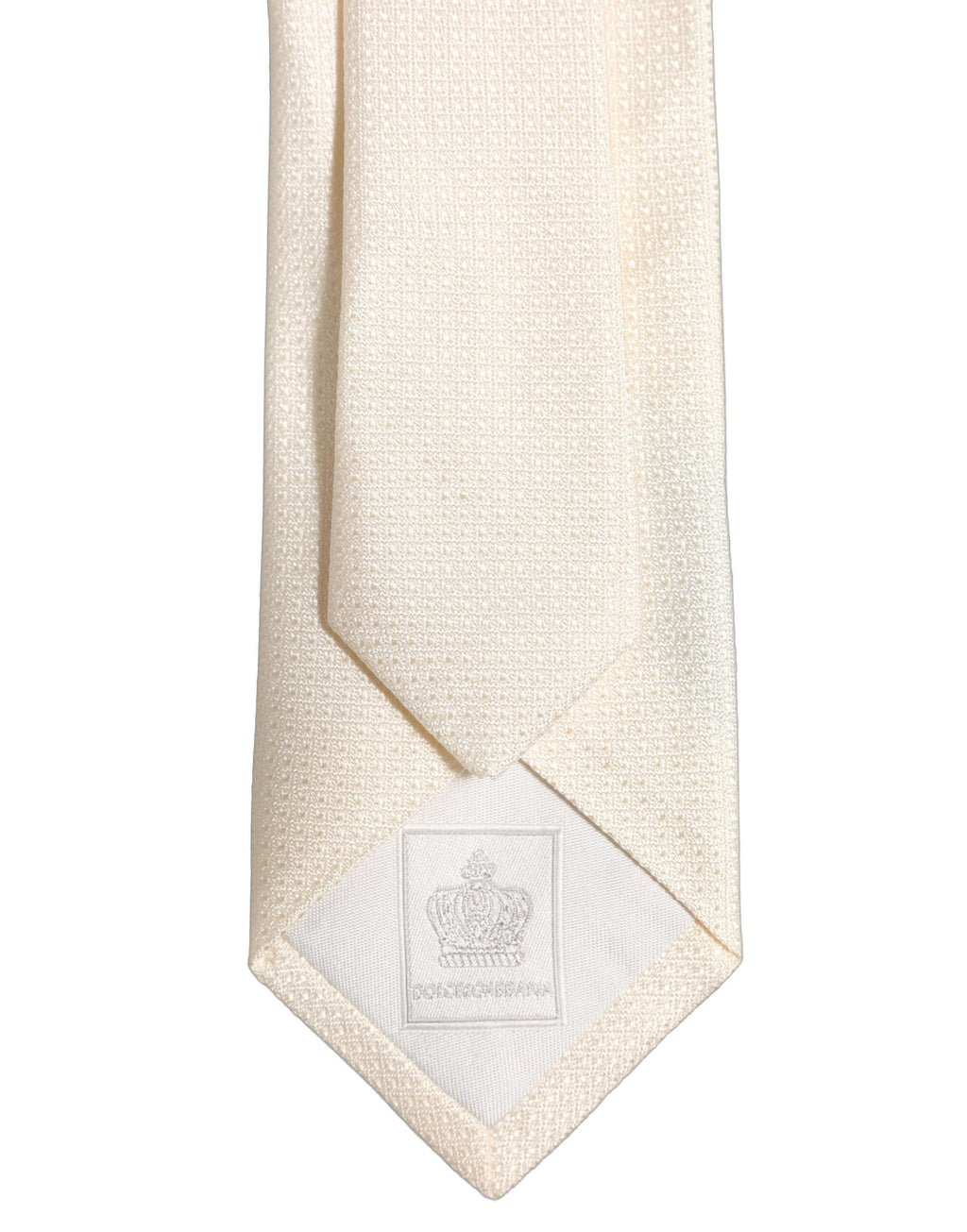 Men Off White Silk Textured Adjustable Tied Necktie Tie