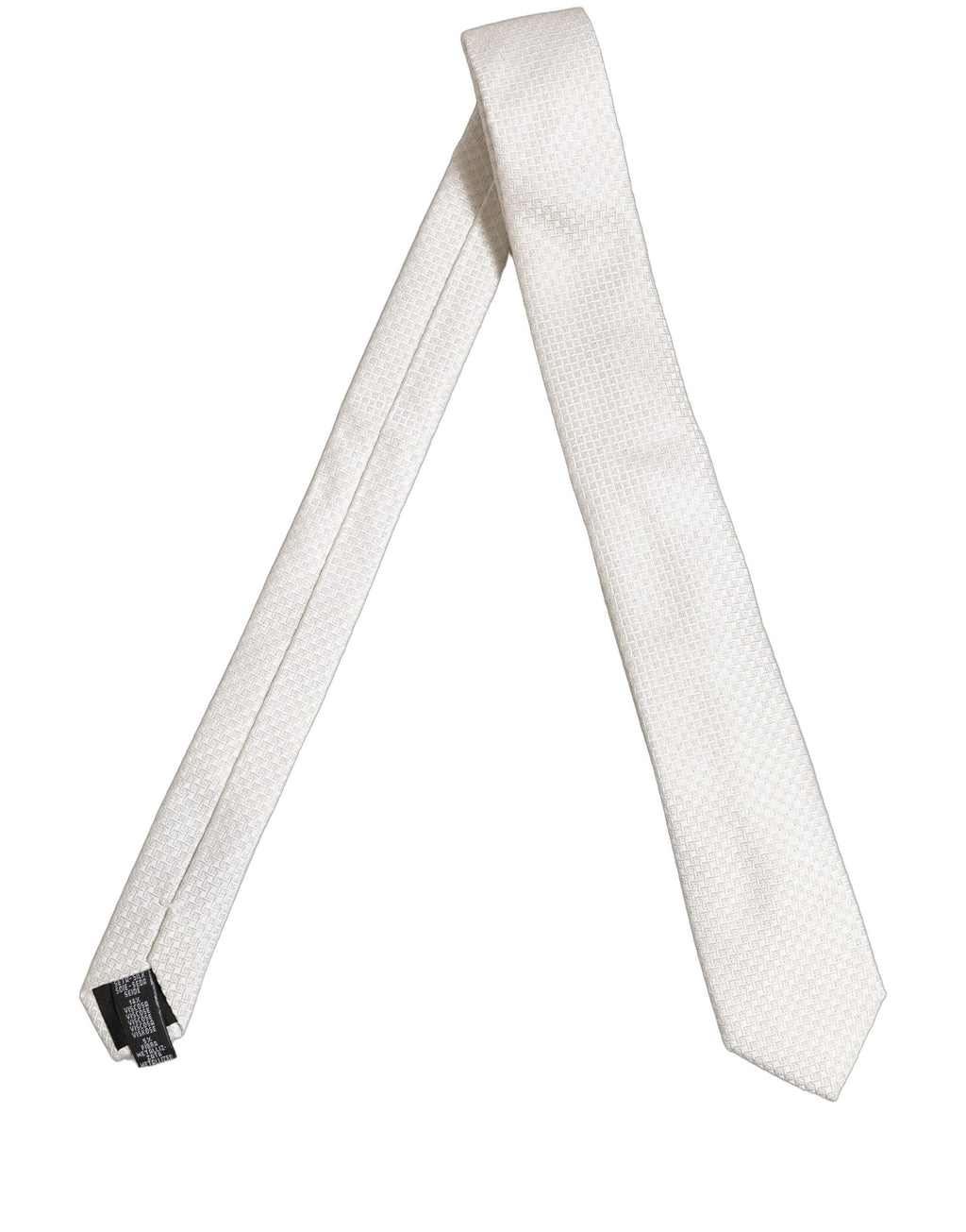 Men Off White Silk Woven Adjustable Tied Necktie Tie