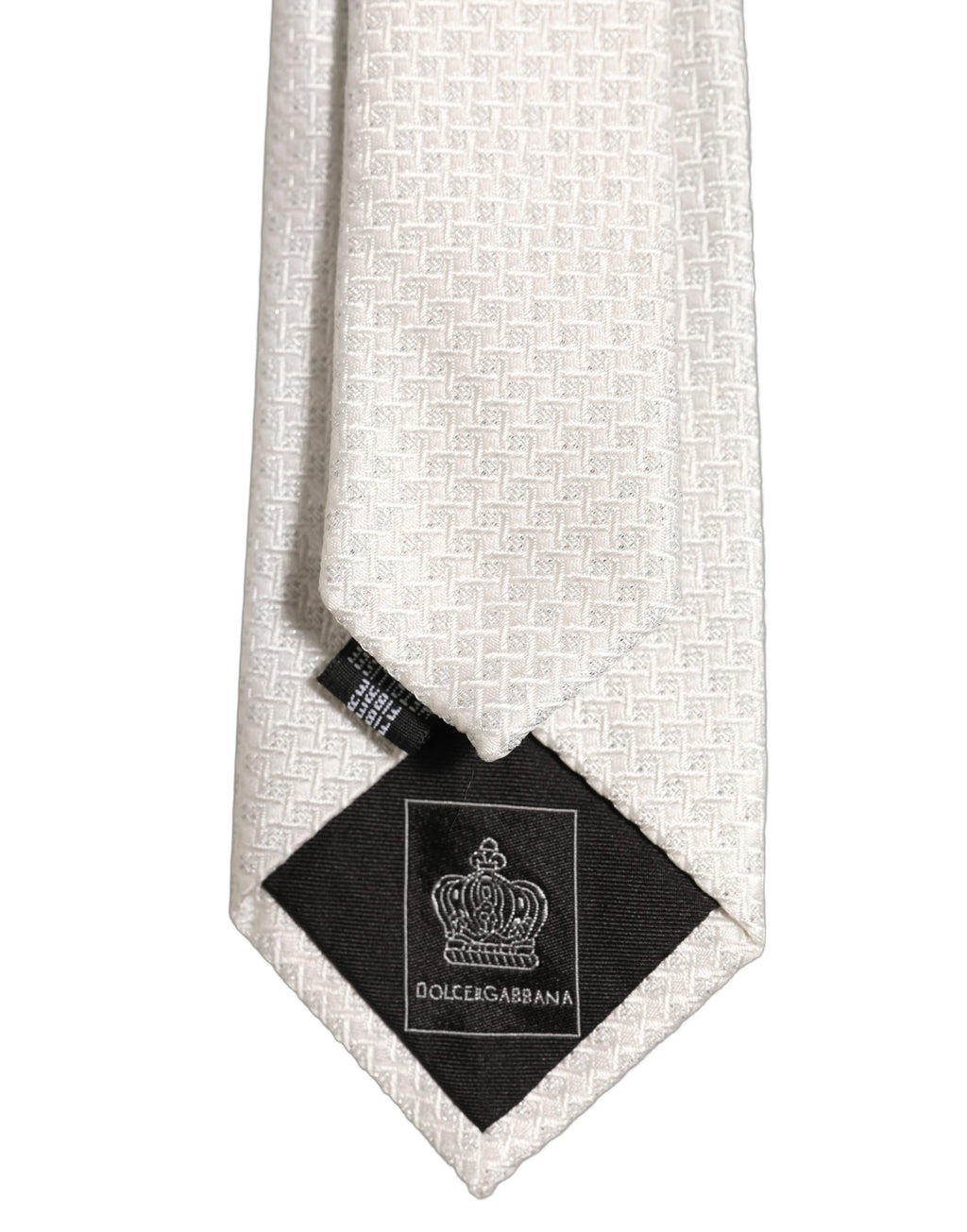 Men Off White Silk Woven Adjustable Tied Necktie Tie