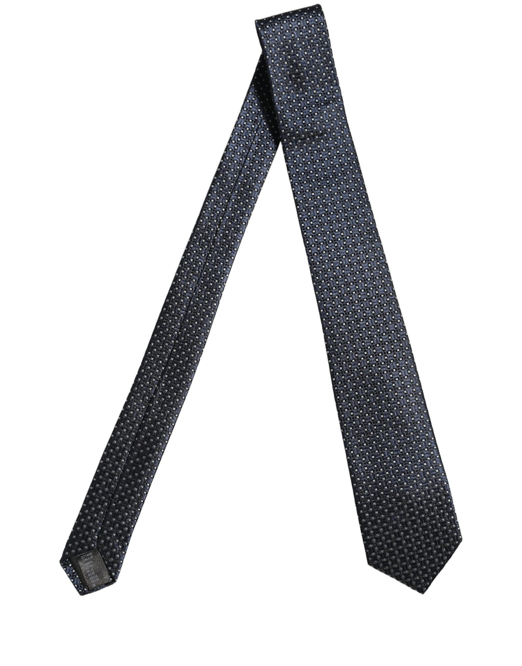 Men Blue Silk Geometric Adjustable Tied Necktie Tie