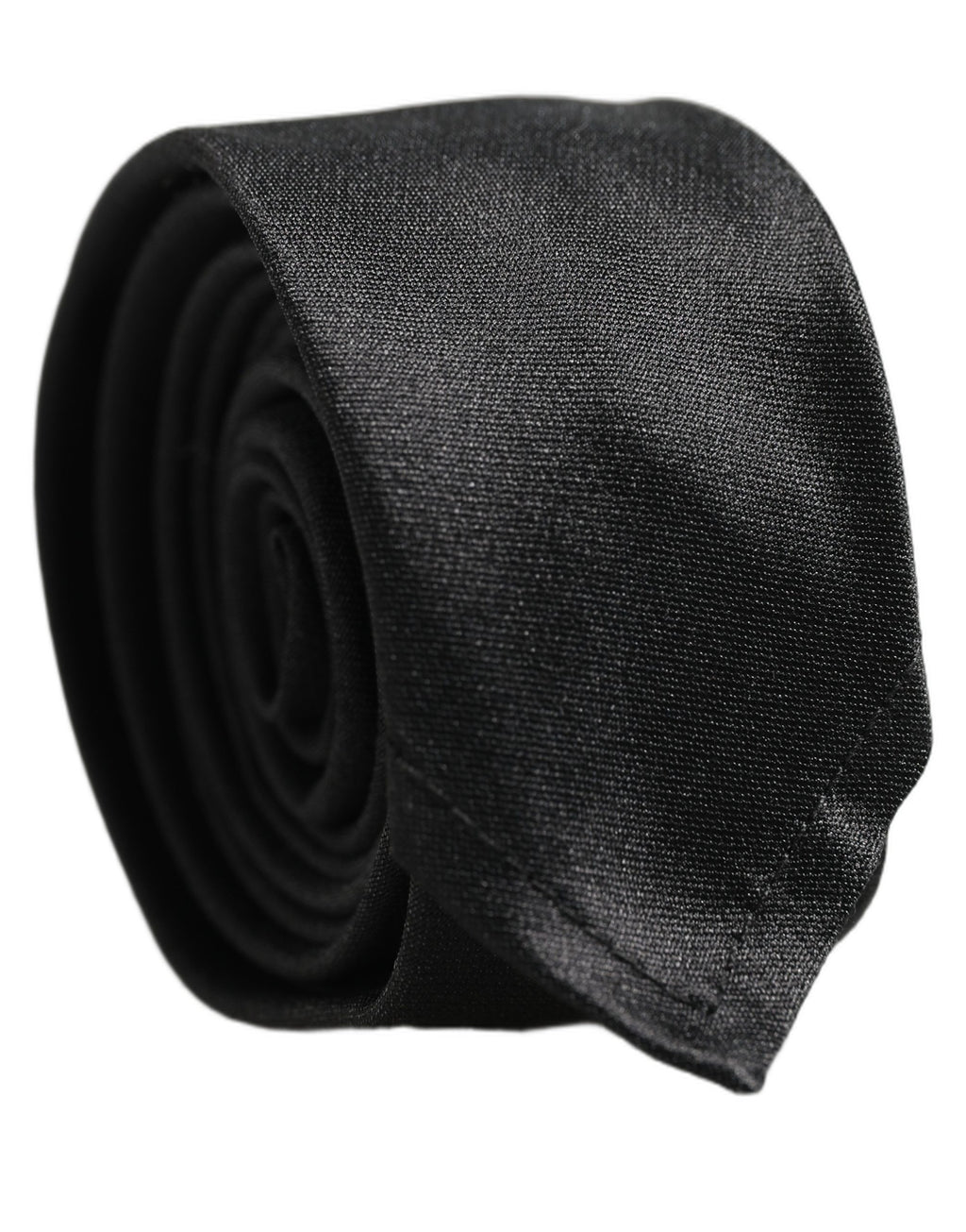 Men Black Satin Silk Classic Adjustable Tied Necktie Tie