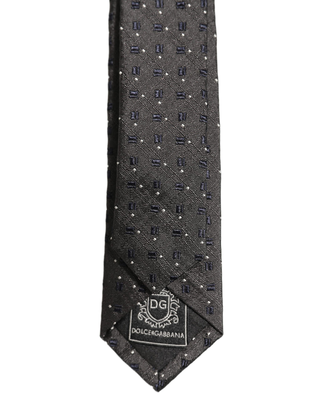 Men Dark Gray Geometric Silk Adjustable Tied Necktie Tie