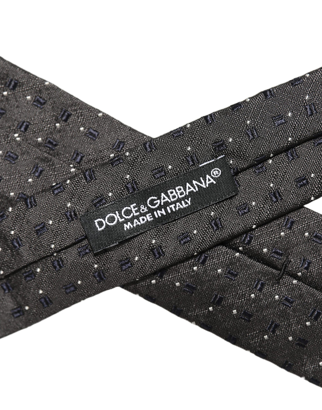 Men Dark Gray Geometric Silk Adjustable Tied Necktie Tie