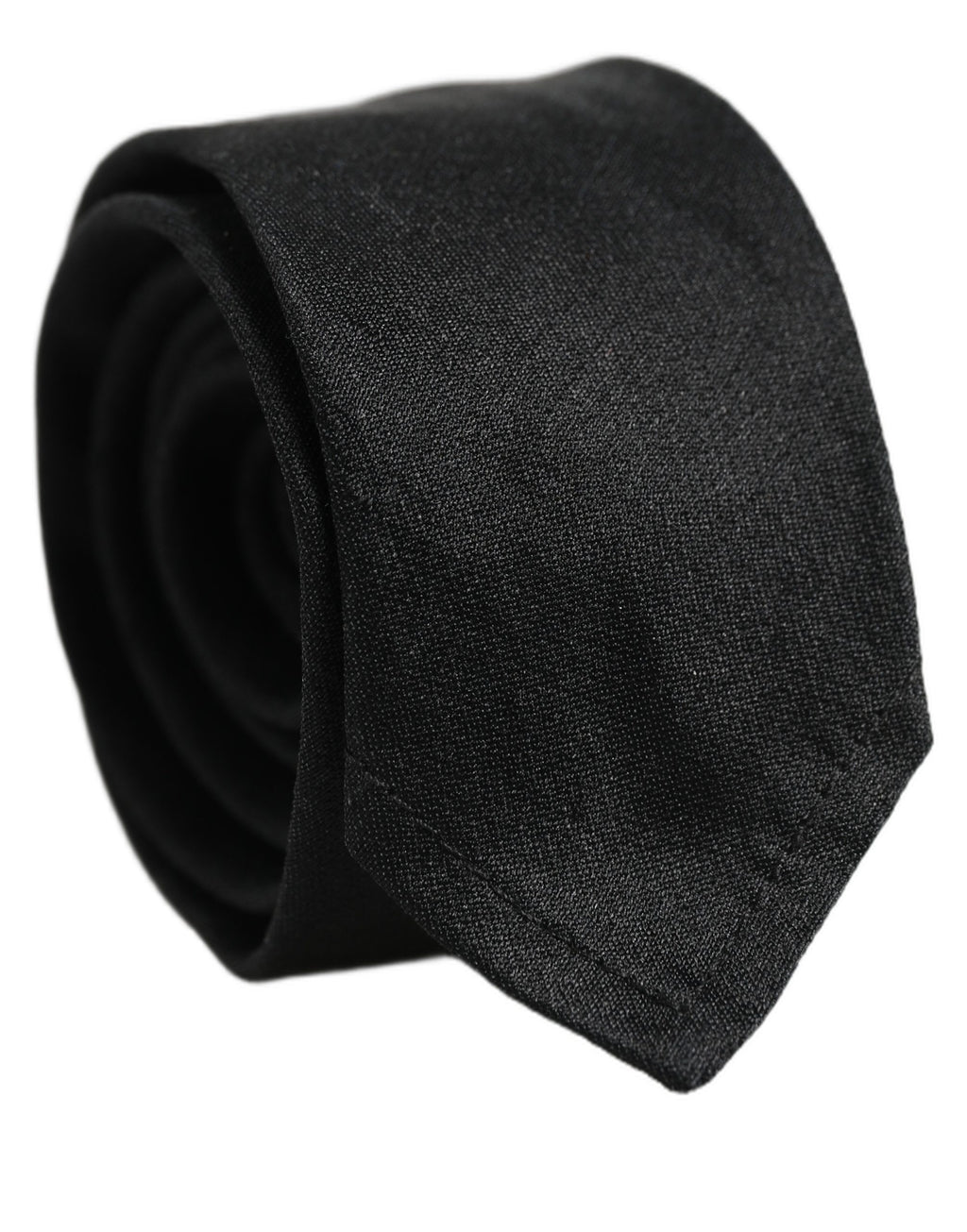 Men Black Satin Silk Classic Adjustable Tied Necktie Tie