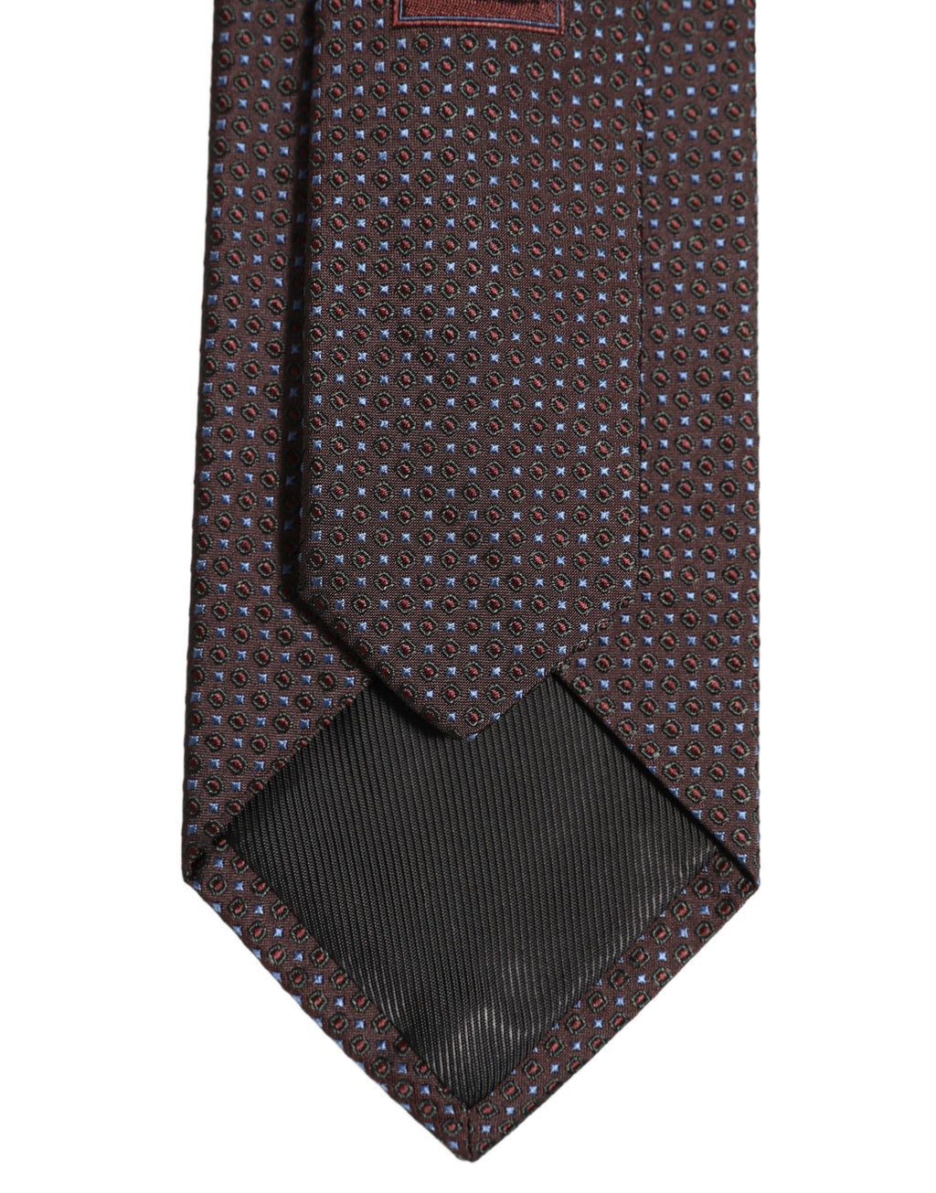 Men Brown Geometric Silk Adjustable Tied Necktie Tie