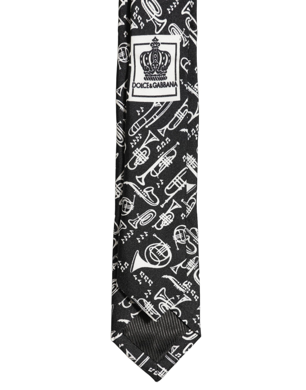 Black Musical Instrument Silk Adjustable Tied Necktie Tie