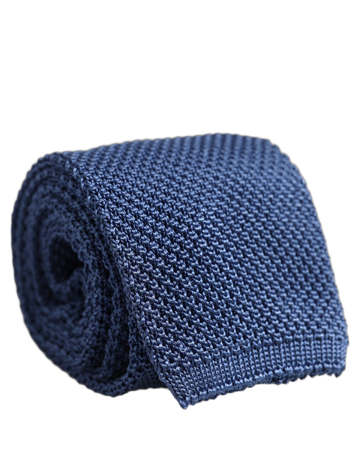 Men Blue Silk Knitted Skinny Adjustable Tied Necktie Tie
