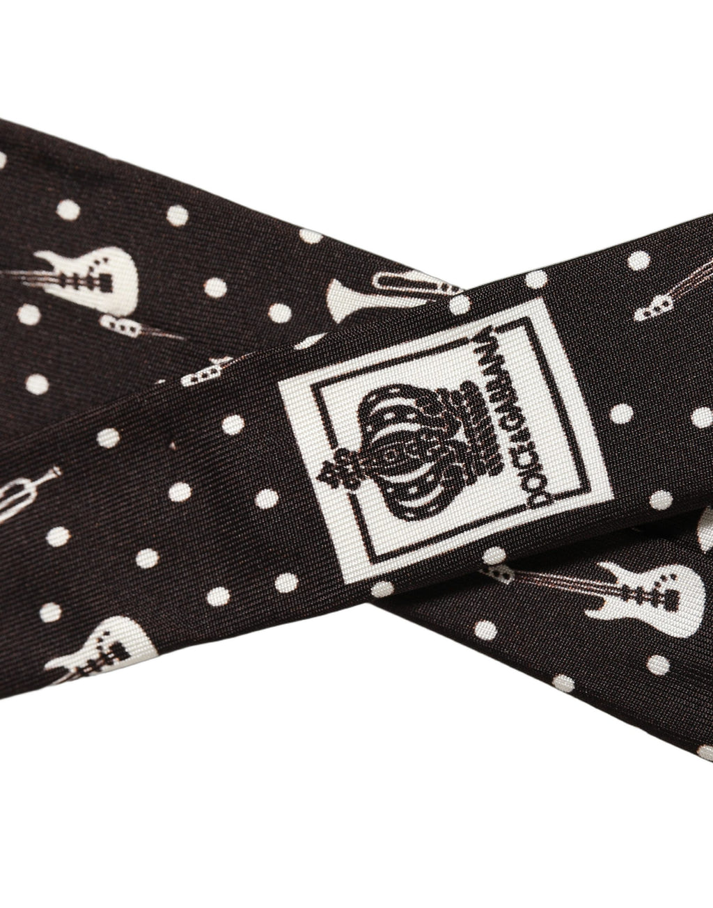 Black Musical Instrument Silk Adjustable Tied Necktie Tie