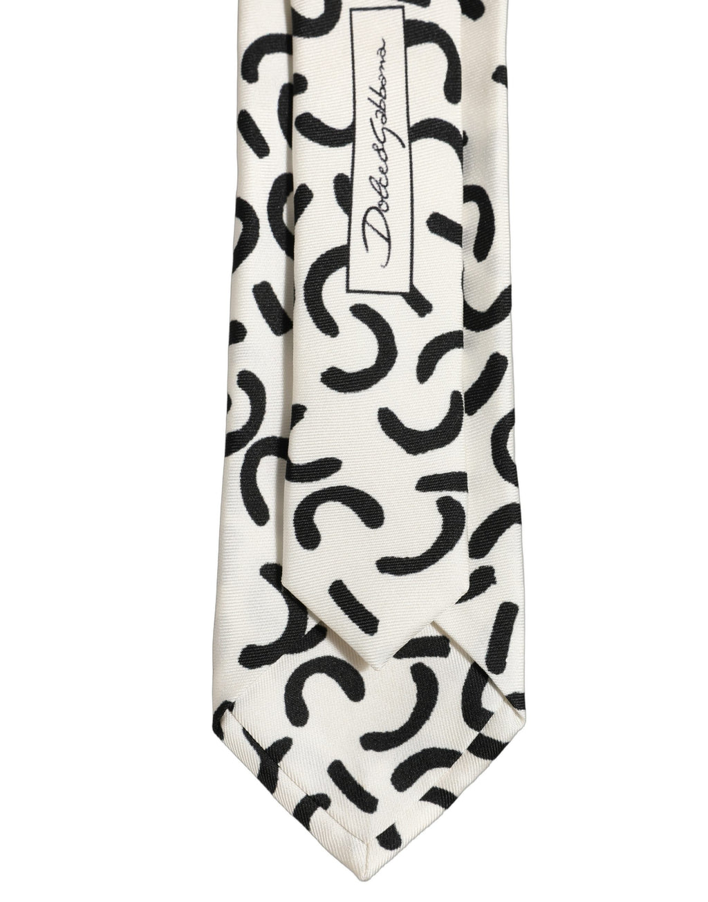 Men Cream Silk Abstract Adjustable Tied Necktie Tie