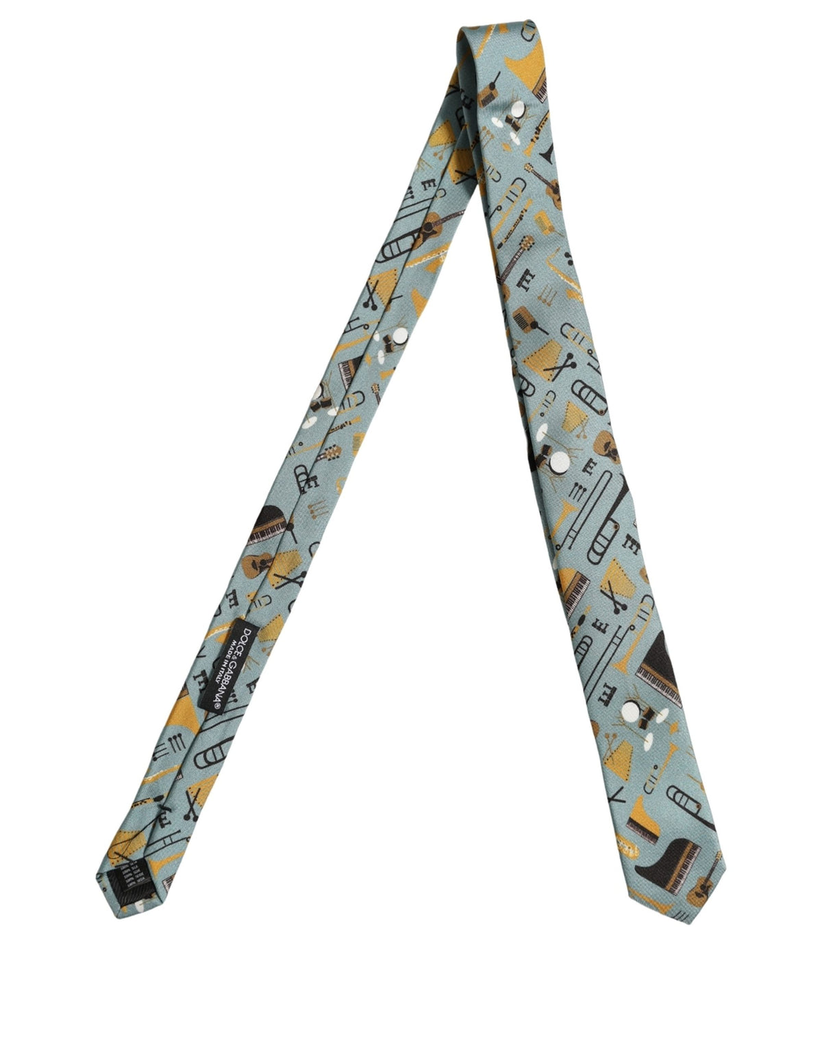 Light Blue Instruments Adjustable Tied Men Necktie Tie