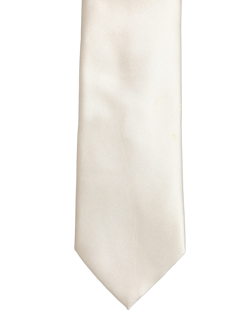 Cream Satin 100% Silk Adjustable Tied Men Necktie Tie