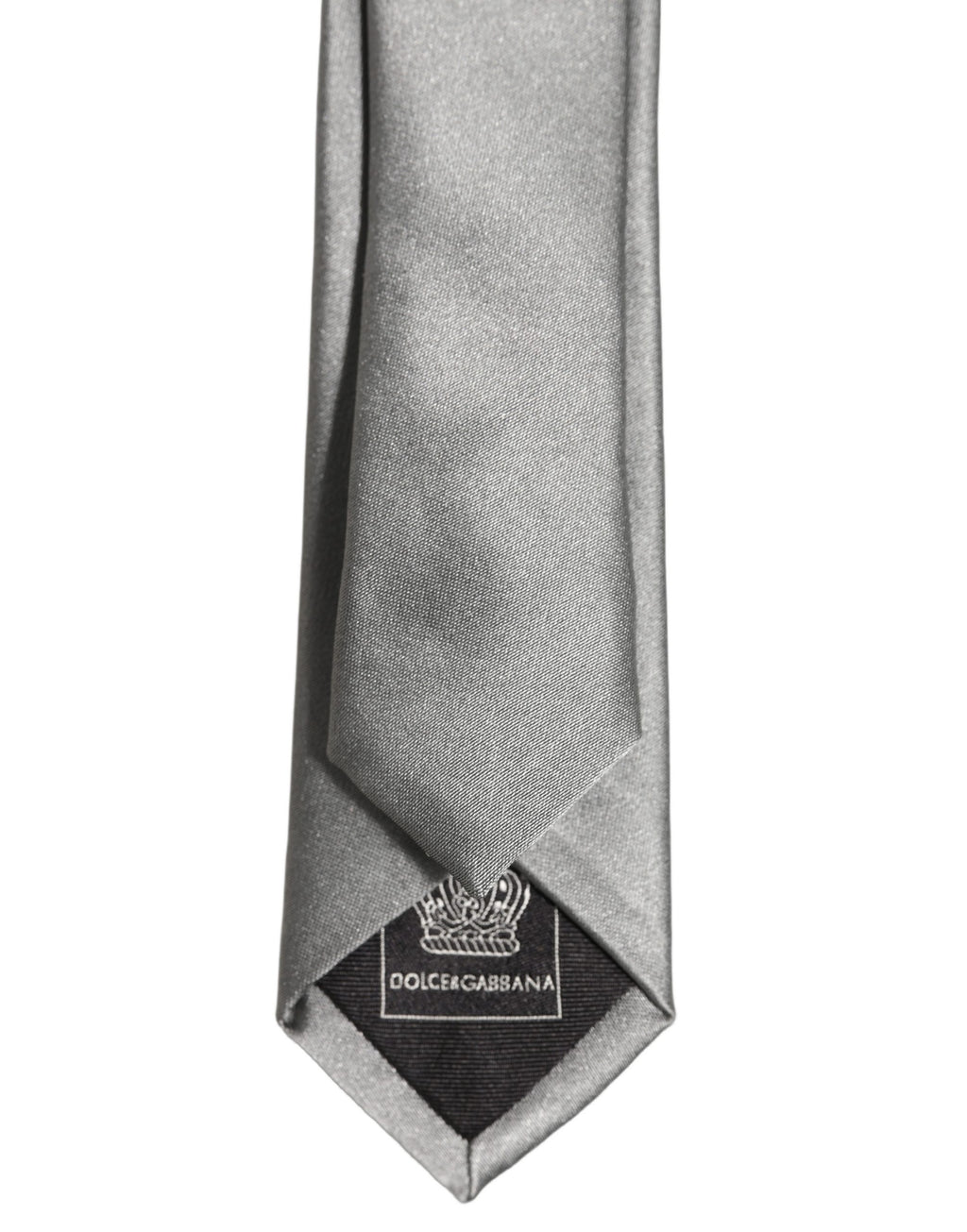 Gray Satin 100% Silk Adjustable Tied Men Necktie Tie