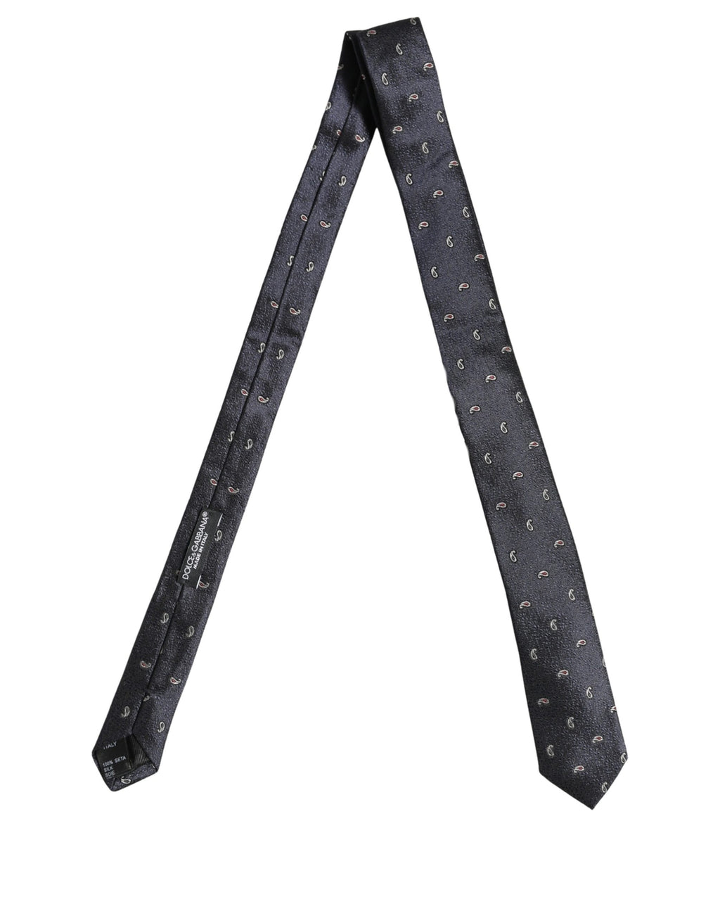 Dark Blue Silk Paisley Adjustable Tied Men Necktie Tie