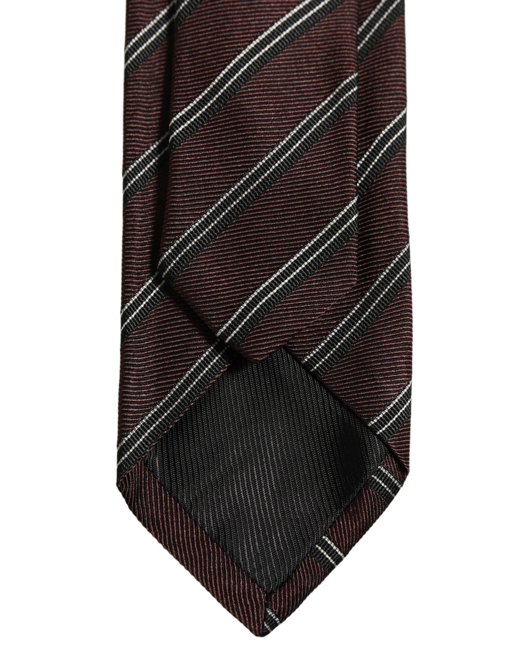 Burgundy Stripes Silk Adjustable Necktie Accessory Tie