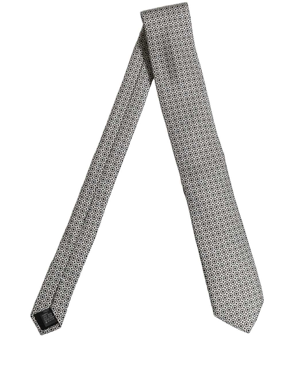 Black White Geometric Adjustable Necktie Accessory Tie