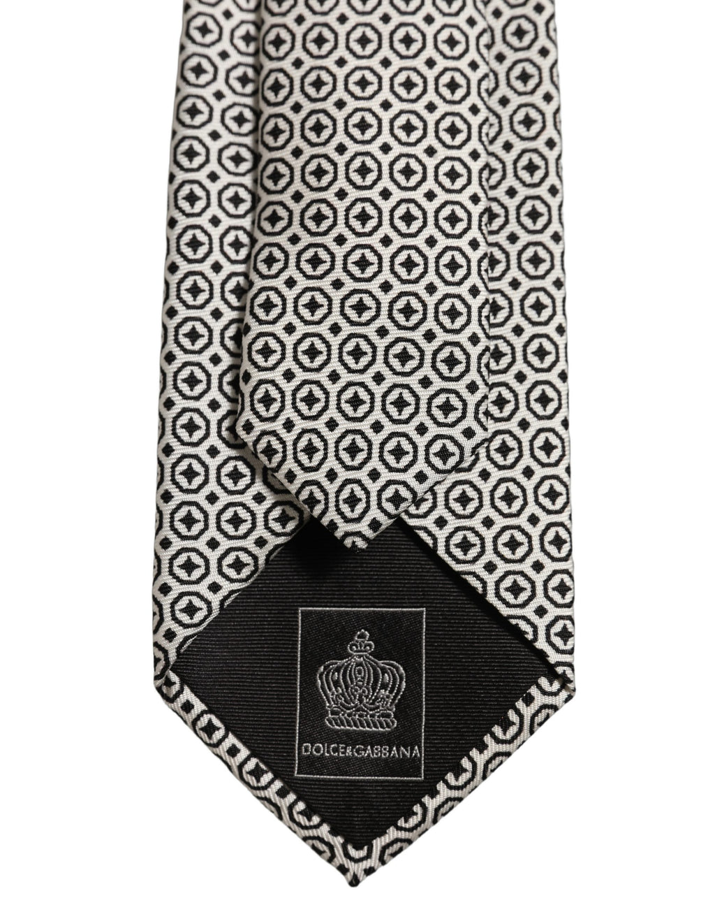 Black White Geometric Adjustable Necktie Accessory Tie