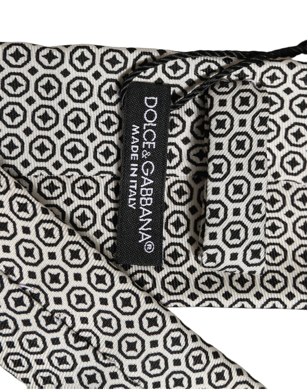 Black White Geometric Adjustable Necktie Accessory Tie