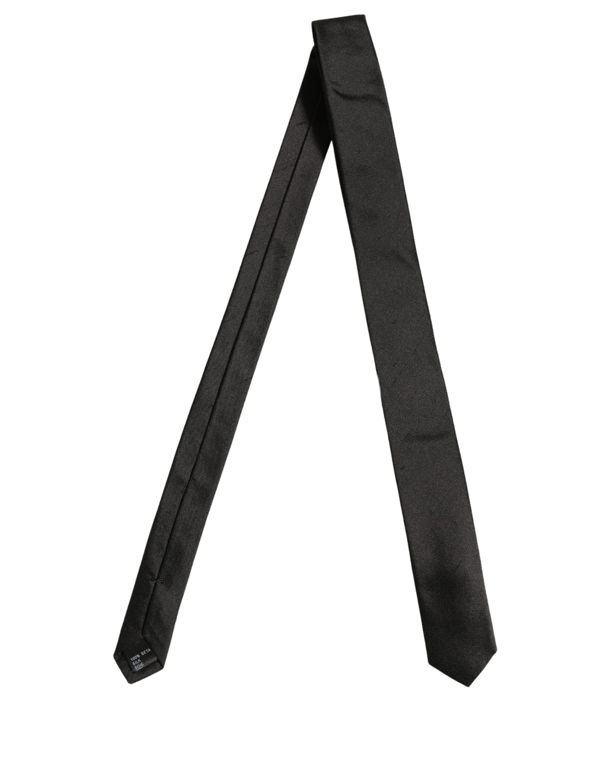 Black Satin Textured Adjustable Necktie Men Accessory Tie