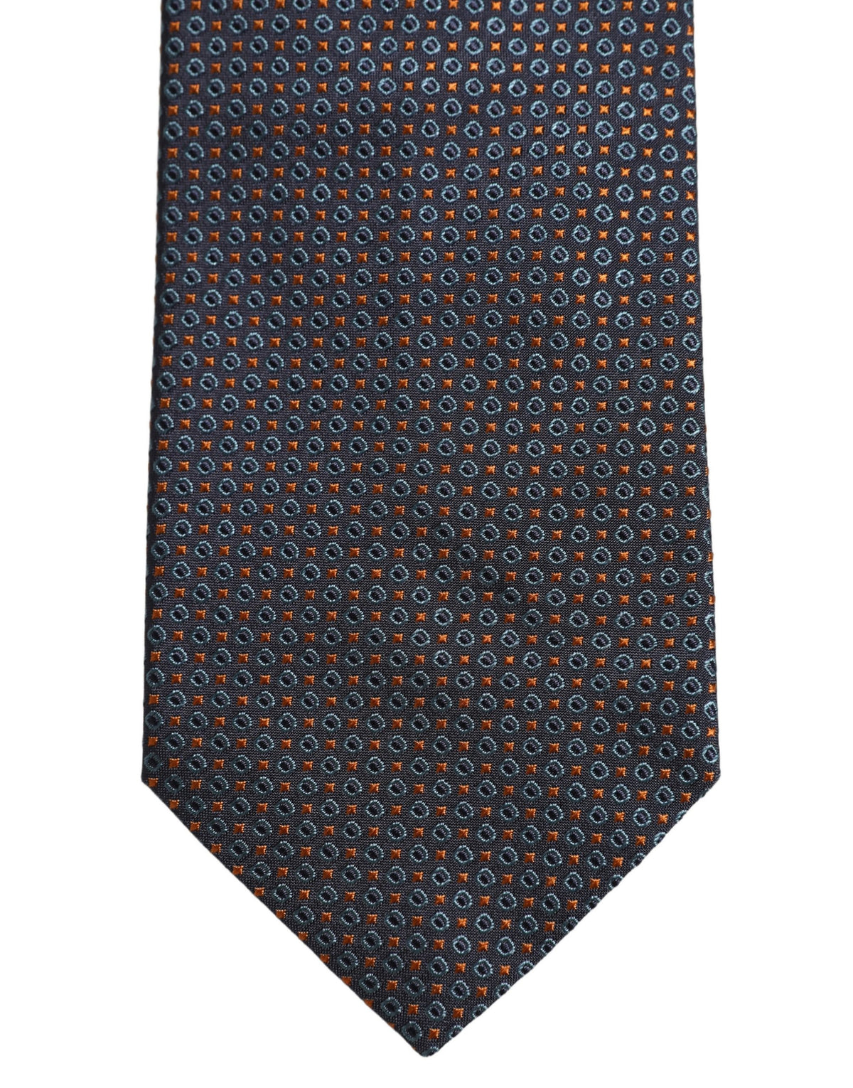 Dark Blue Geometric Silk Adjustable Necktie Accessory Tie