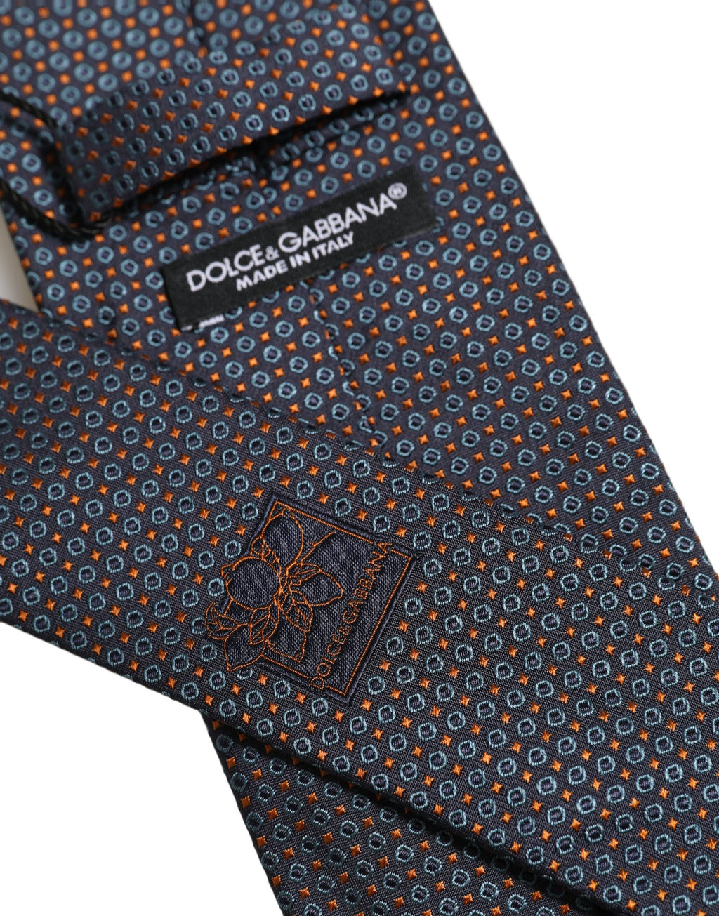 Dark Blue Geometric Silk Adjustable Necktie Accessory Tie