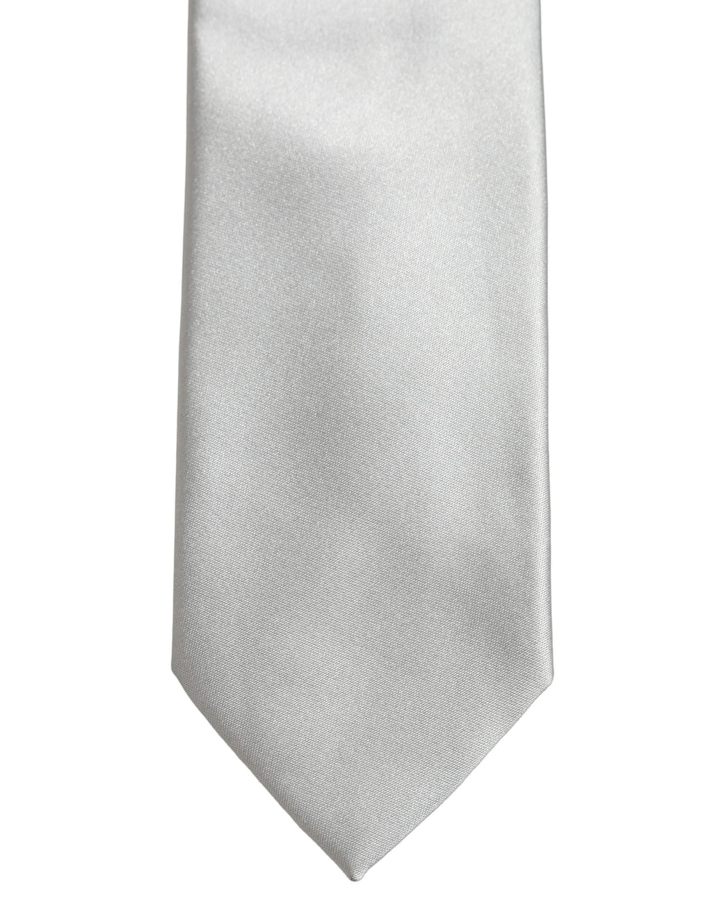 Gray Satin 100% Silk Adjustable Tied Men Necktie Tie