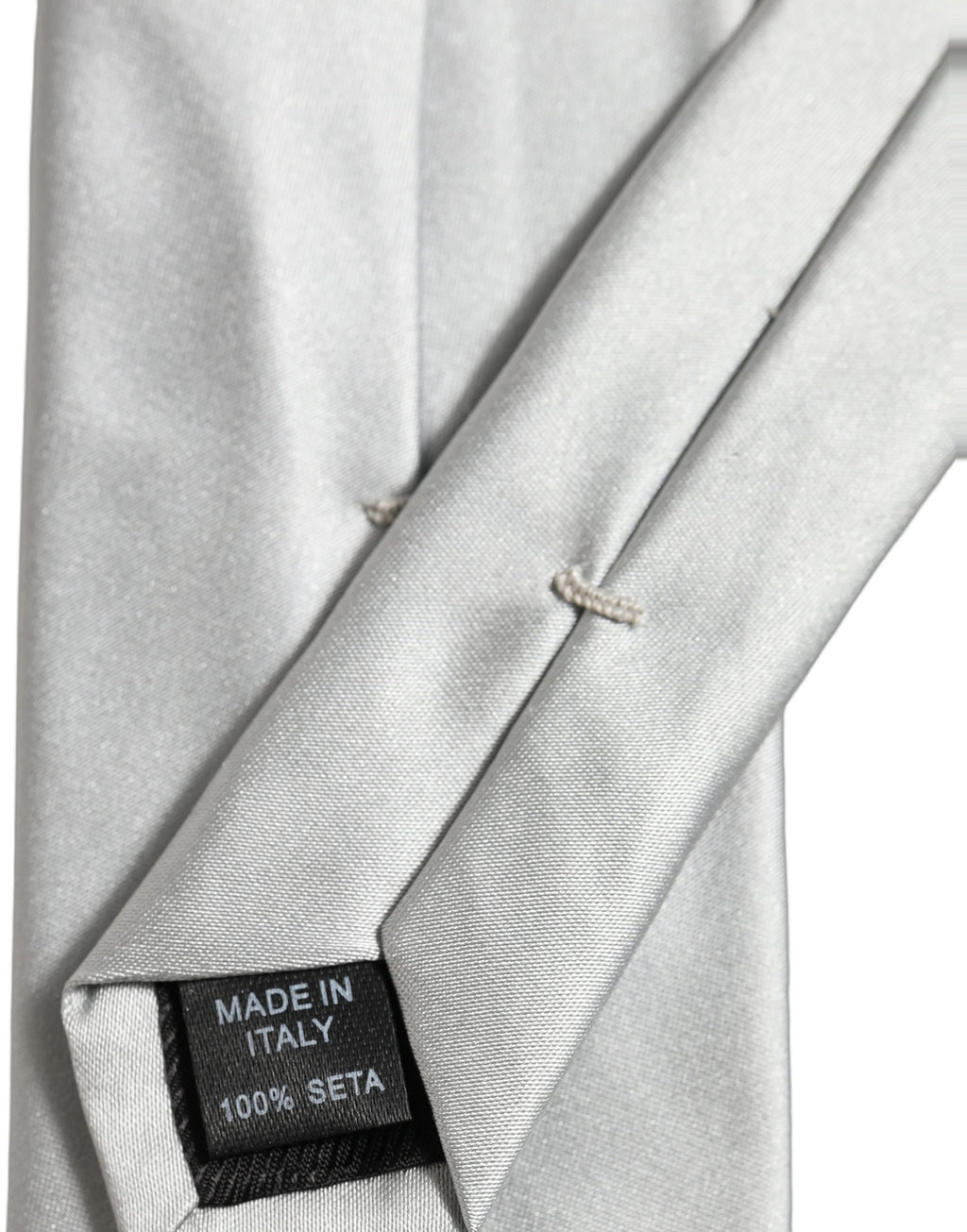 Gray Satin 100% Silk Adjustable Tied Men Necktie Tie