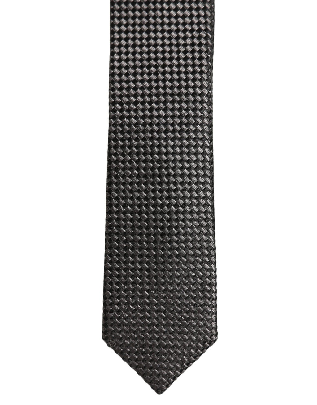 Dark Gray Textured Silk Adjustable Necktie Accessory Tie