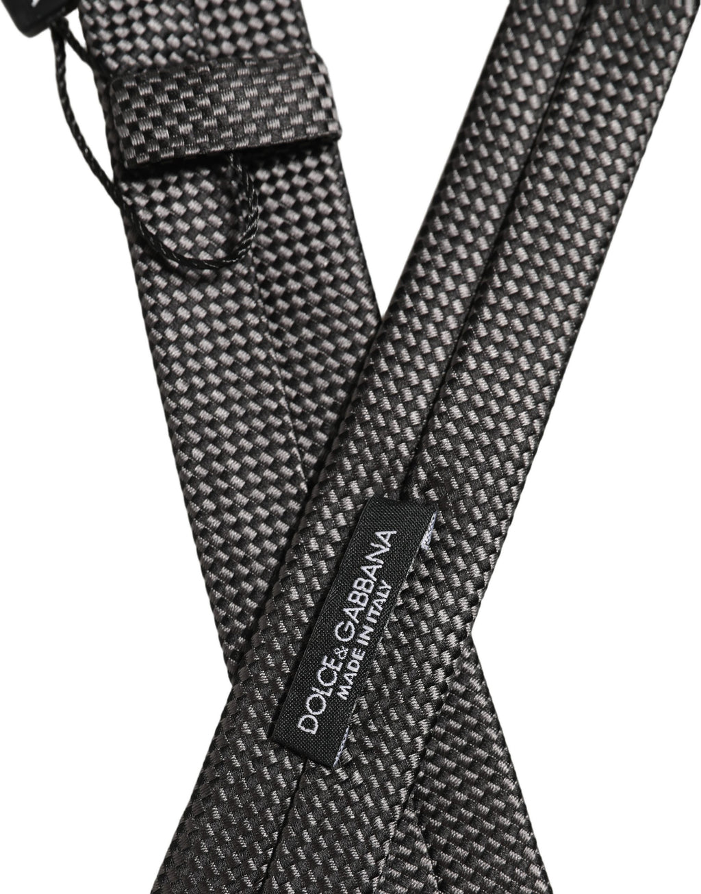 Dark Gray Textured Silk Adjustable Necktie Accessory Tie