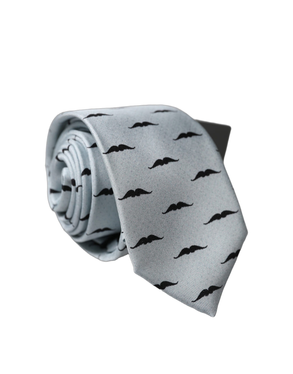 Light Gray Mustache Silk Adjustable Necktie Accessory