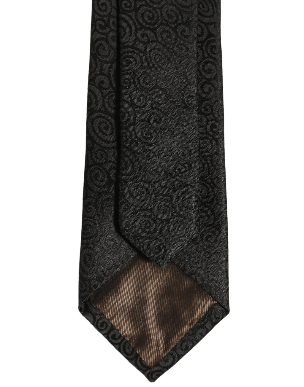 Black Swirl Pattern Silk Adjustable Necktie Accessory Tie