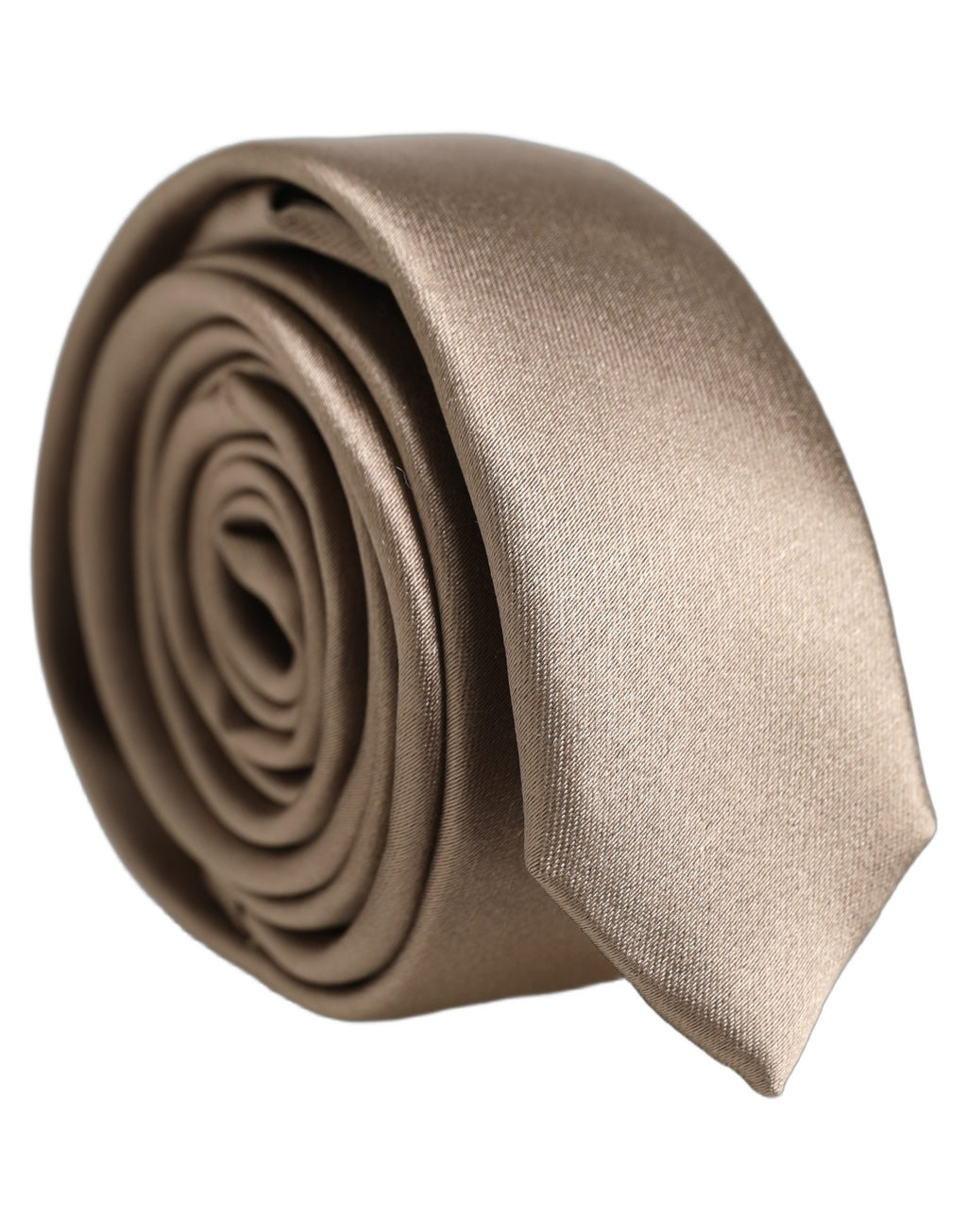Brown Satin 100% Silk Adjustable Tied Men Necktie Tie