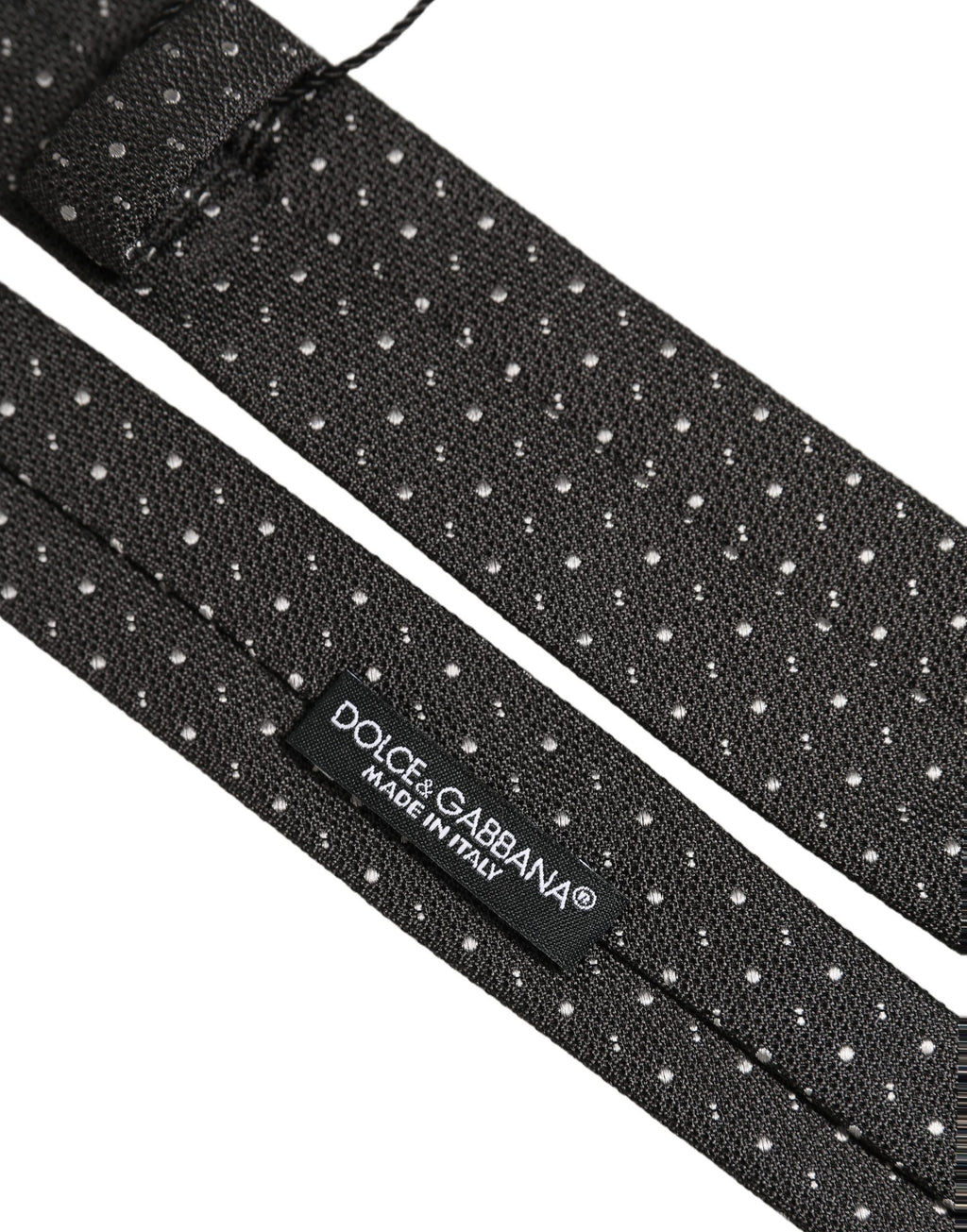 Dark Gray Polka Dot Silk Adjustable Necktie Accessory Tie
