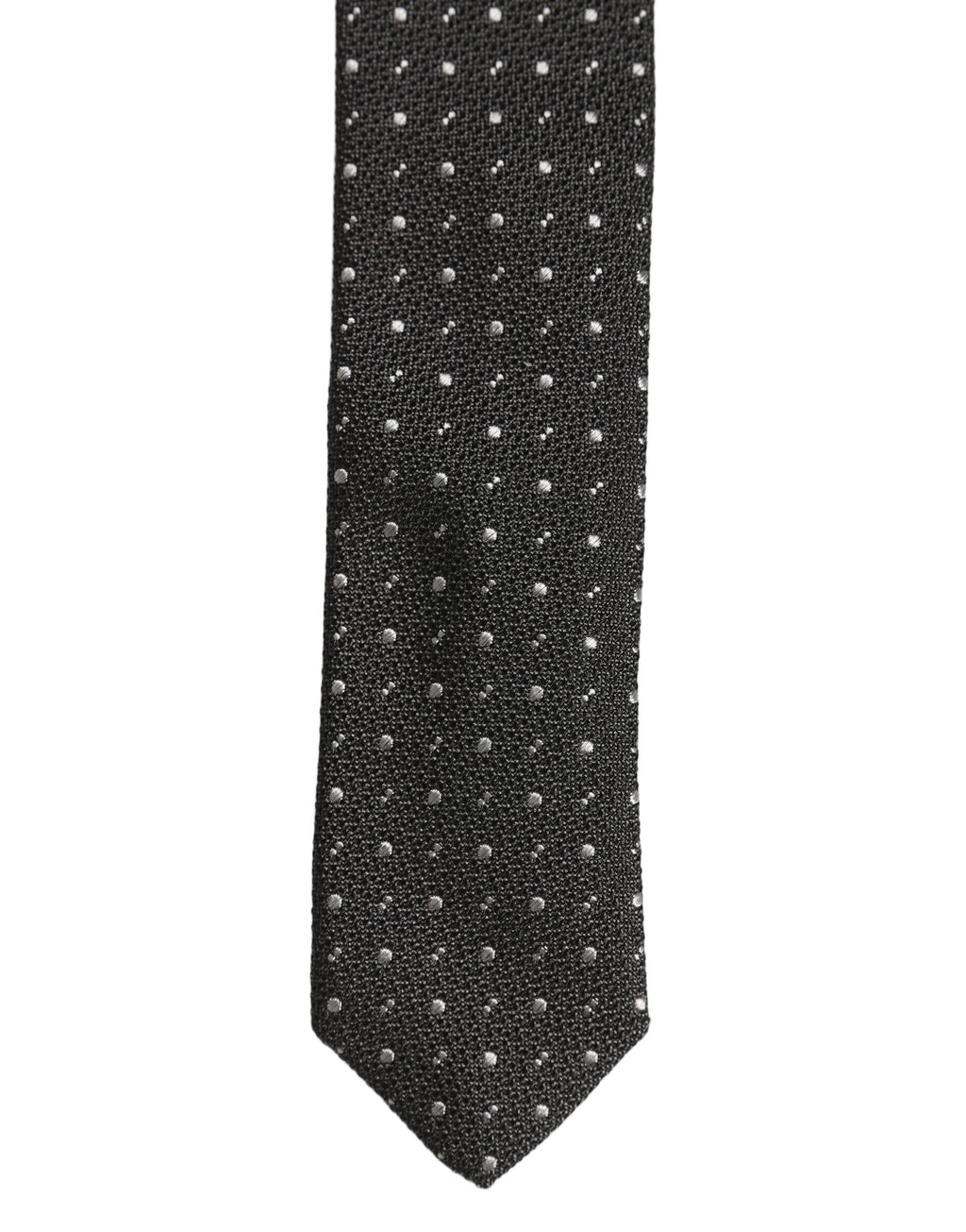 Dark Gray Polka Dot Silk Adjustable Necktie Accessory Tie