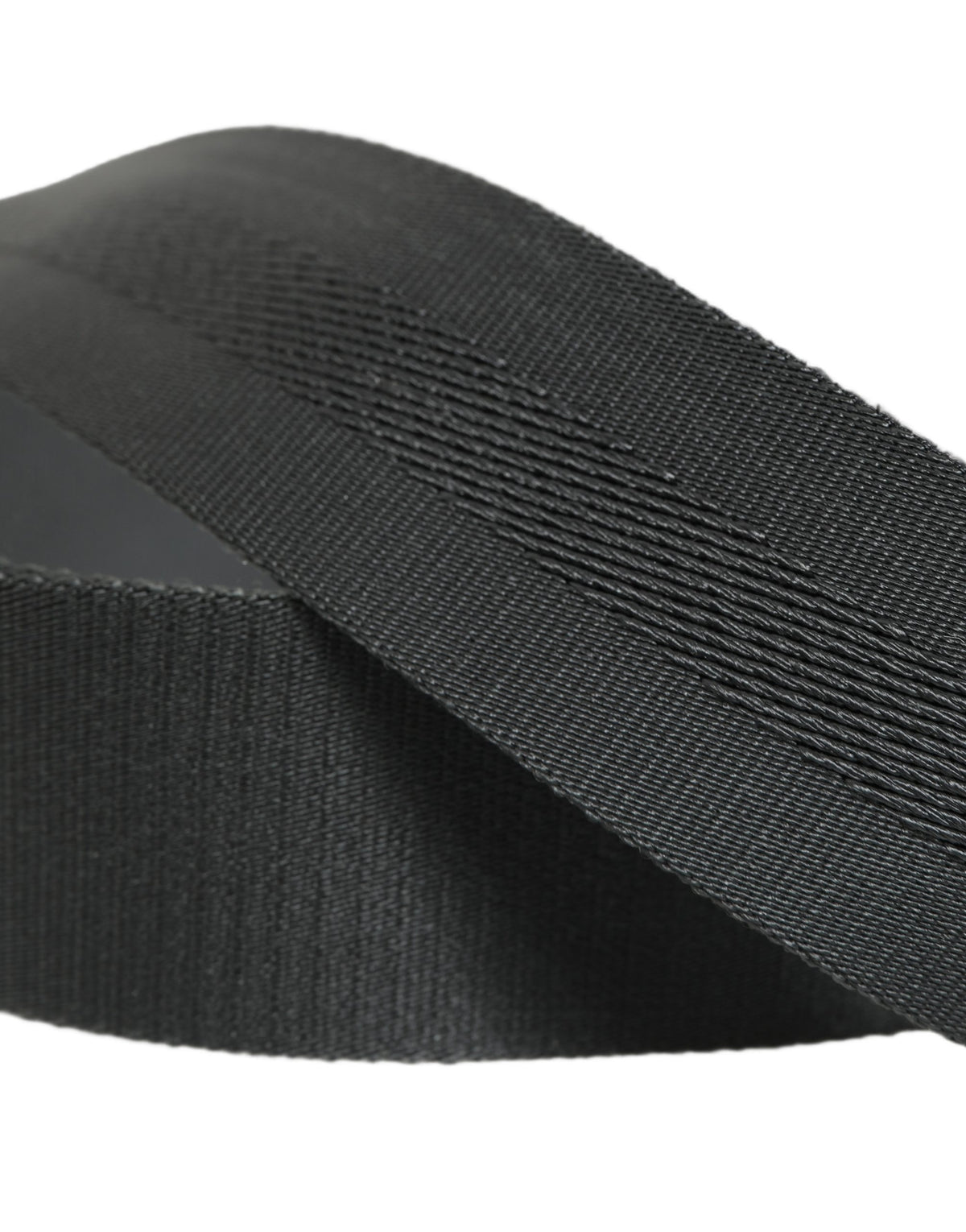 Men Gray Fabric Strap Logo Metal Buckle Belt