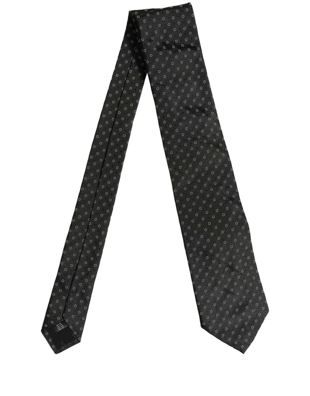 Black Geometric Circle Adjustable Necktie Accessory Tie