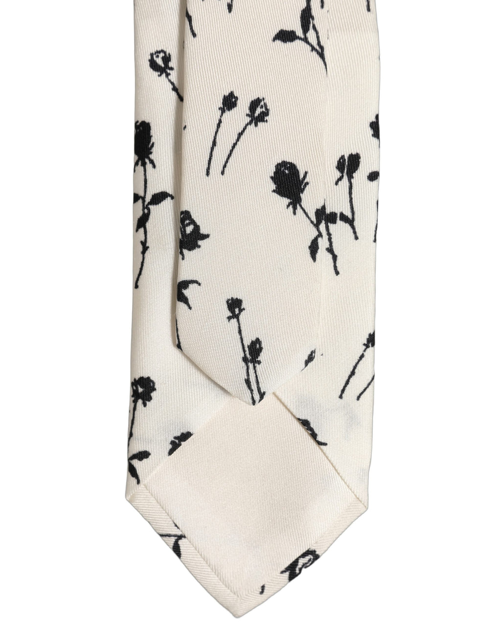 Off White Floral Print Adjustable Necktie Accessory Tie