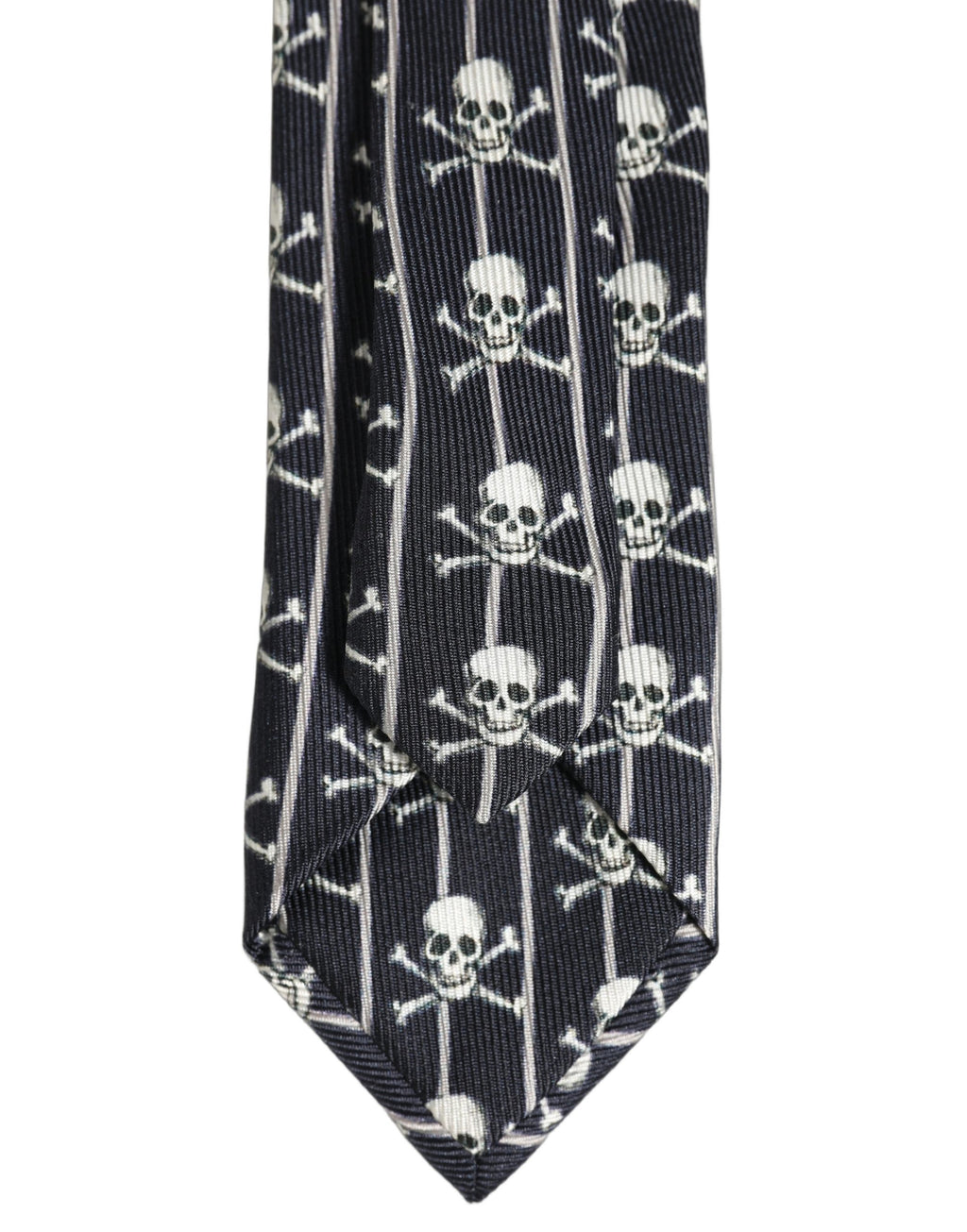 Men Black Silk Skull Fantasy Adjustable Tied Necktie Tie
