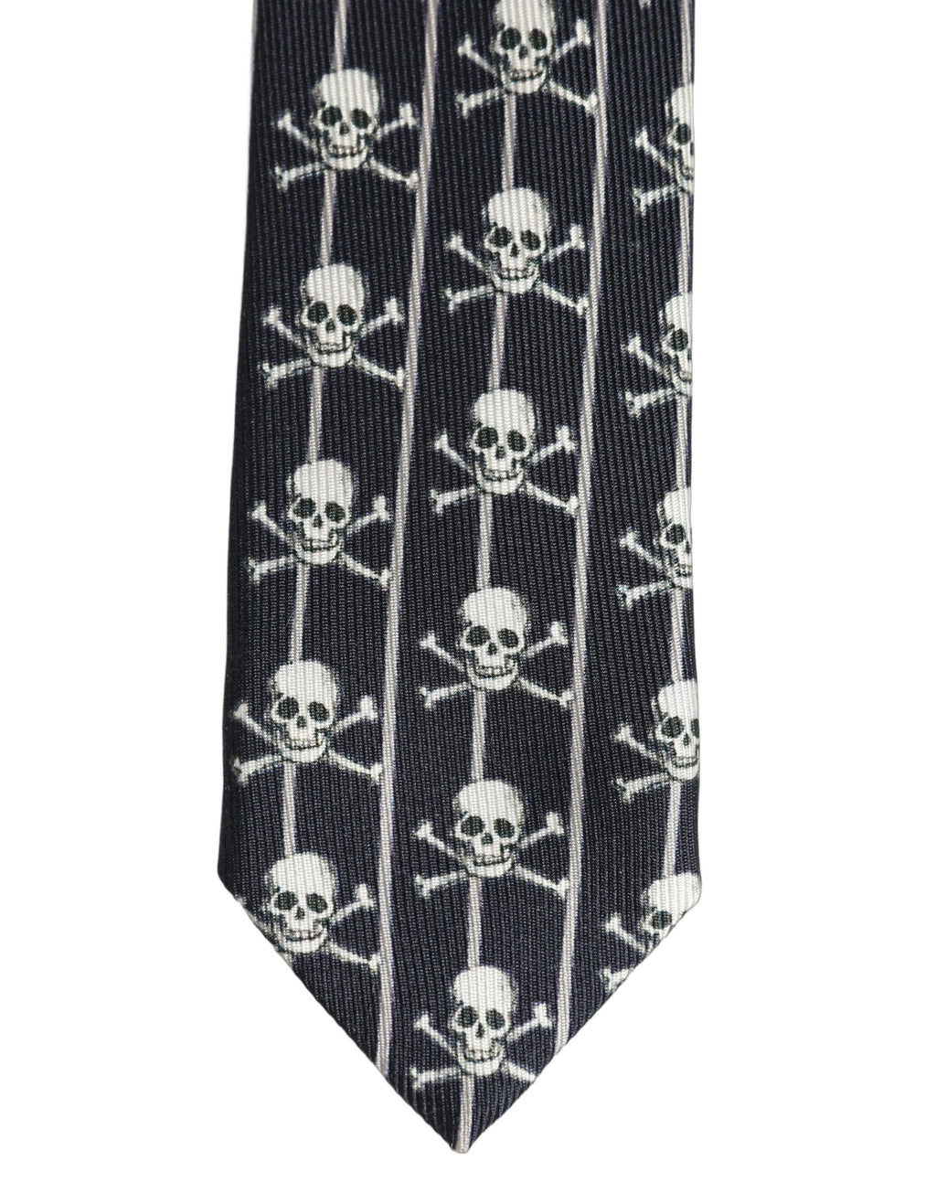 Men Black Silk Skull Fantasy Adjustable Tied Necktie Tie