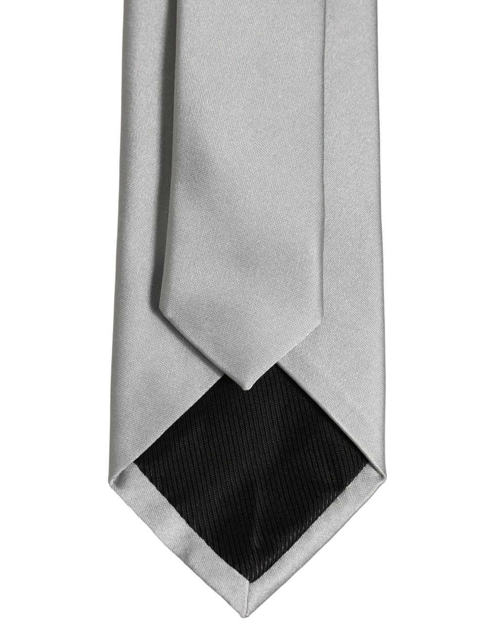 Gray Satin 100% Silk Adjustable Tied Men Necktie Tie