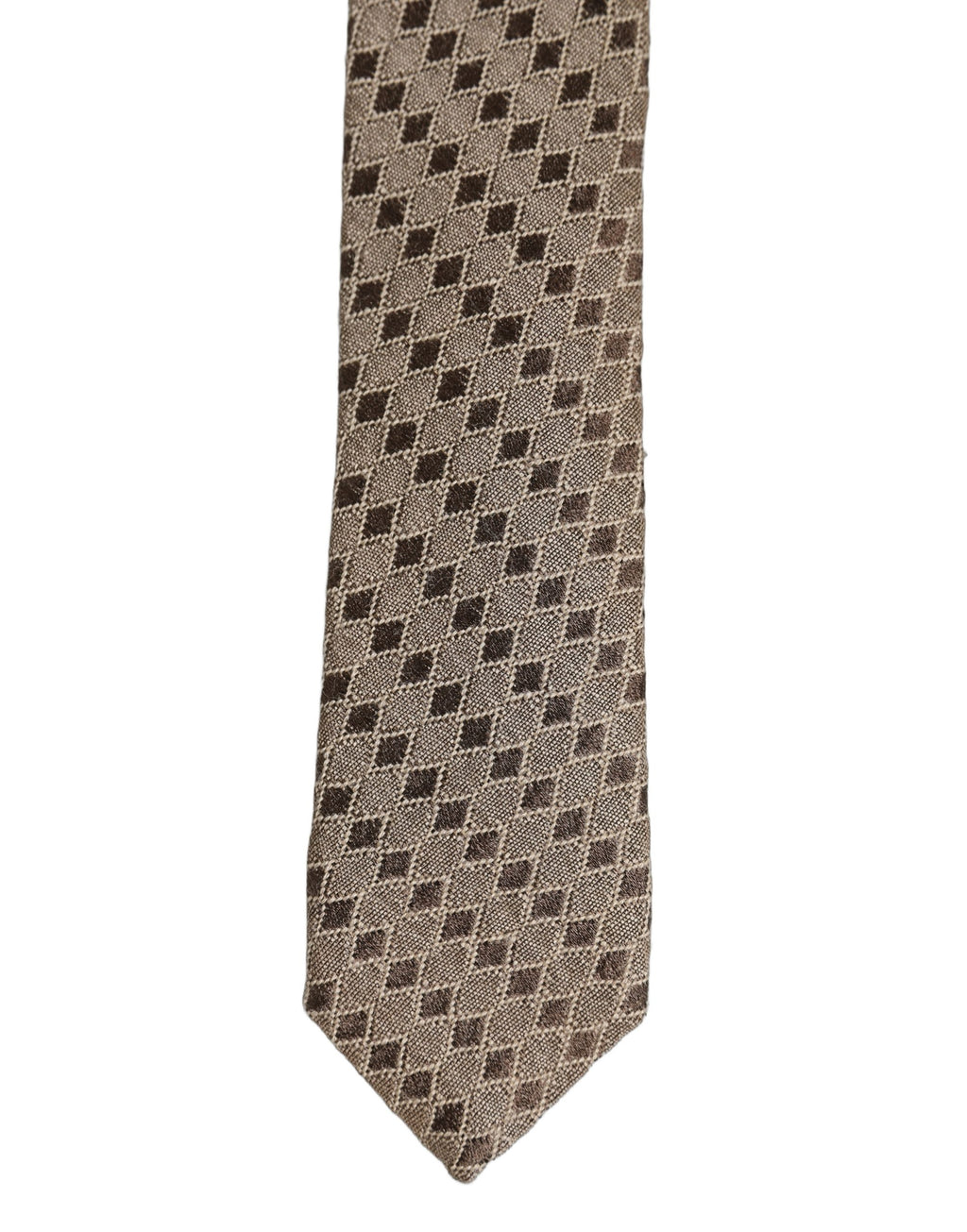 Brown Patterned Wool Adjustable Necktie Men Accessory Tie